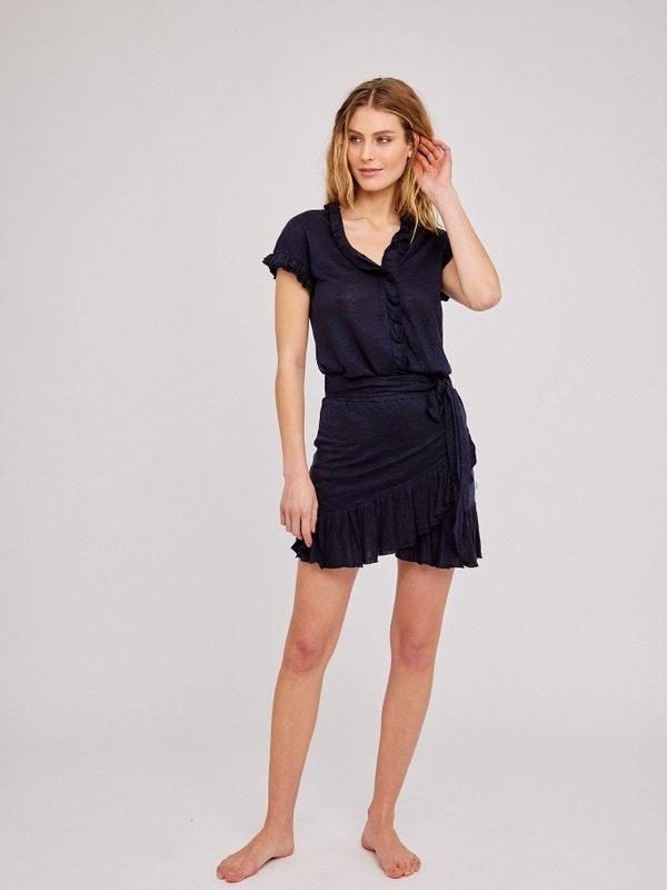 Karianne Linen Tee - Navy