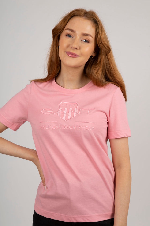 Tonal Archive Shield SS T-shirt - Geranium Pink