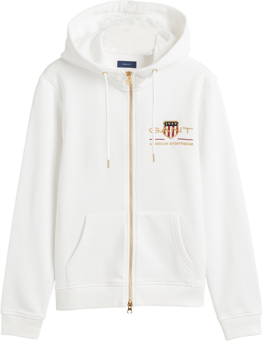 D2. Archive Shield Full Zip - Eggshell - GANT - Gensere - VILLOID.no