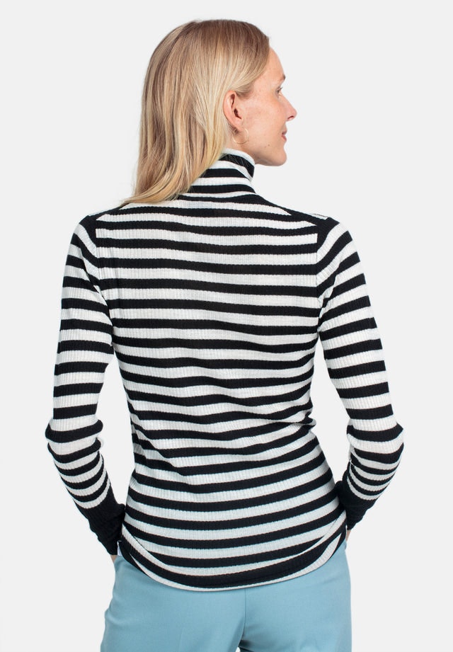 Wool Turtleneck - Black/White Stripe - Pierre Robert x Jenny Skavlan - Gensere - VILLOID.no