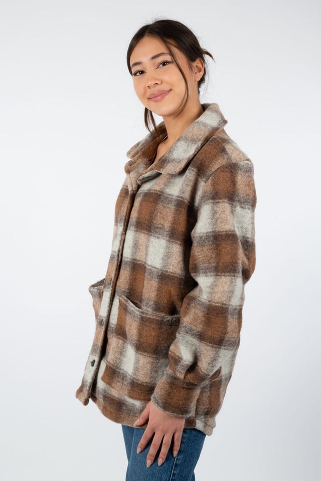 Viksa Jacket Wool - Brown Checks