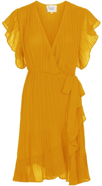 Mounce Wrap Dress - Cadmium Yellow - Second Female - Kjoler - VILLOID.no