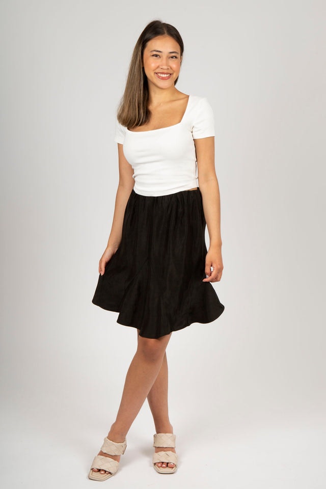 Luna Acetate Skirt - Anthracite Black