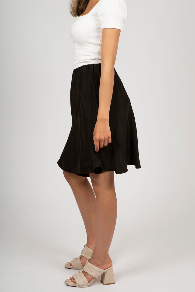 Luna Acetate Skirt - Anthracite Black