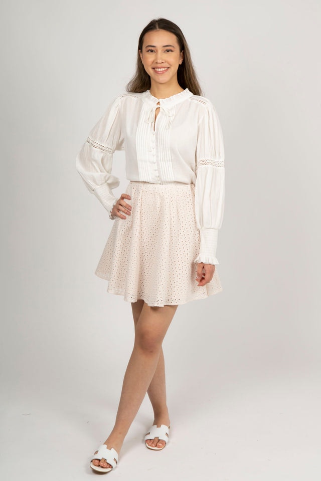 Luna Broderie Anglaise Skirt - Moonbeam