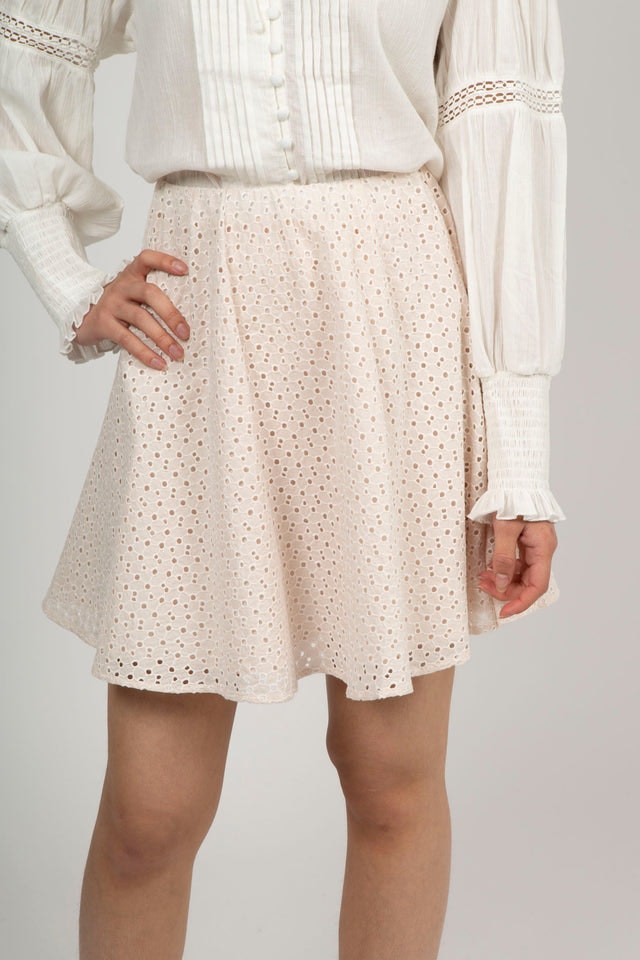 Luna Broderie Anglaise Skirt - Moonbeam