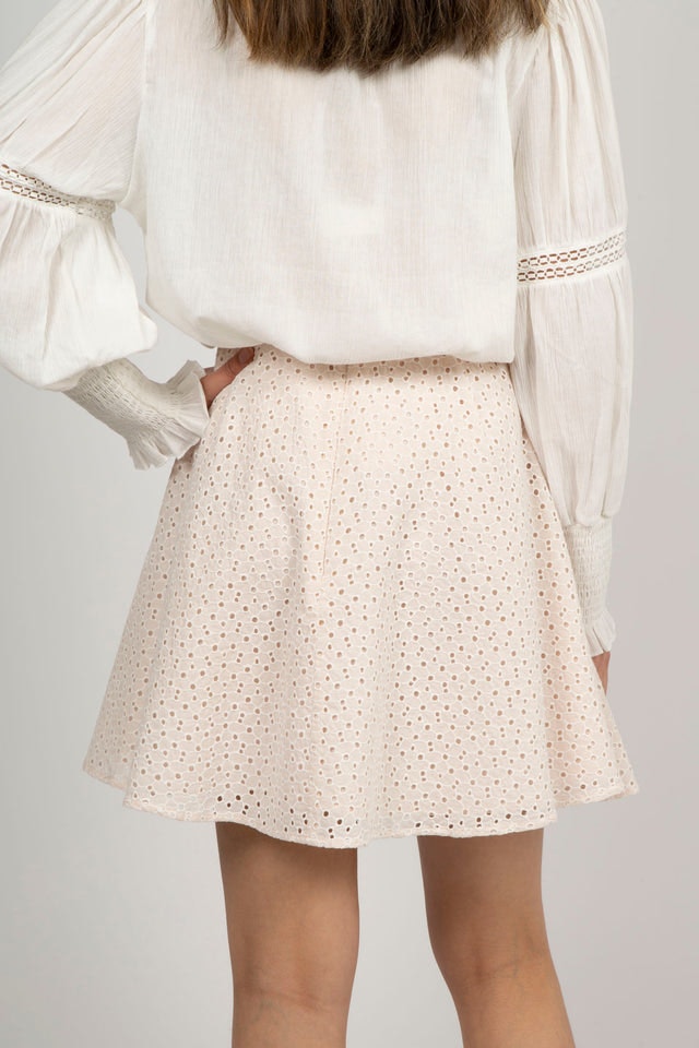 Luna Broderie Anglaise Skirt - Moonbeam
