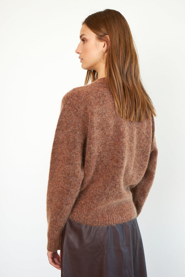 Brook Knit Boxy Cardigan - Copper Brown - Second Female - Gensere - VILLOID.no