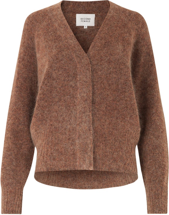 Brook Knit Boxy Cardigan - Copper Brown - Second Female - Gensere - VILLOID.no