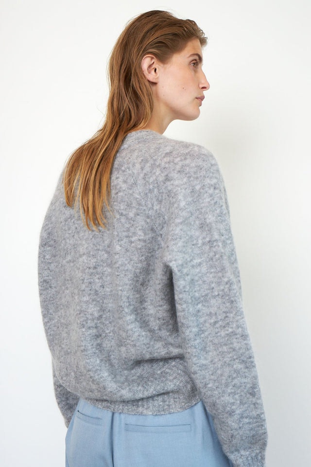Brook Knit Boxy Cardigan - Grey Melange