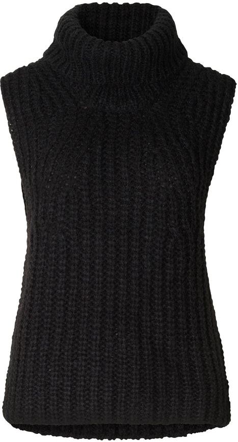 Ivory Knit Vest - Black - Second Female - Gensere - VILLOID.no