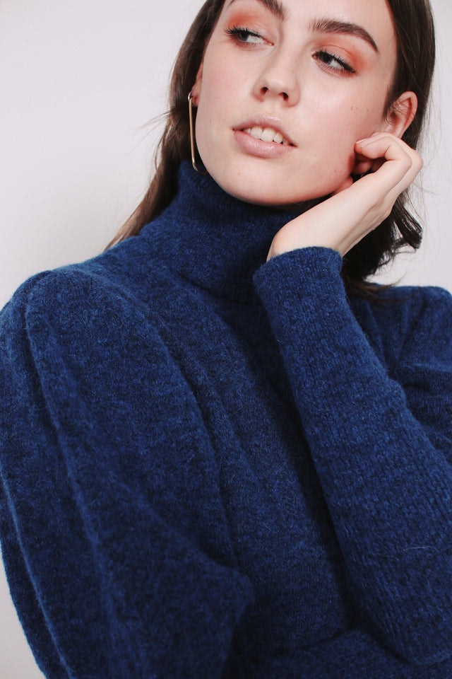 Pointelle turtle neck - Blue Nights - MAUD - Gensere - VILLOID.no
