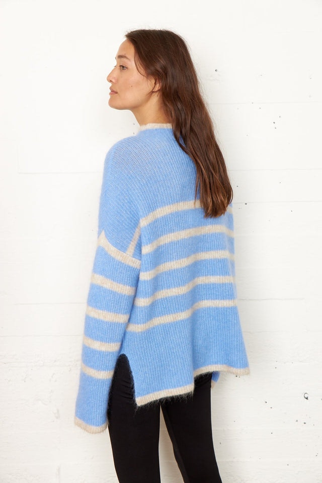 Ovalis Knit T-Neck - Cornflower Blue
