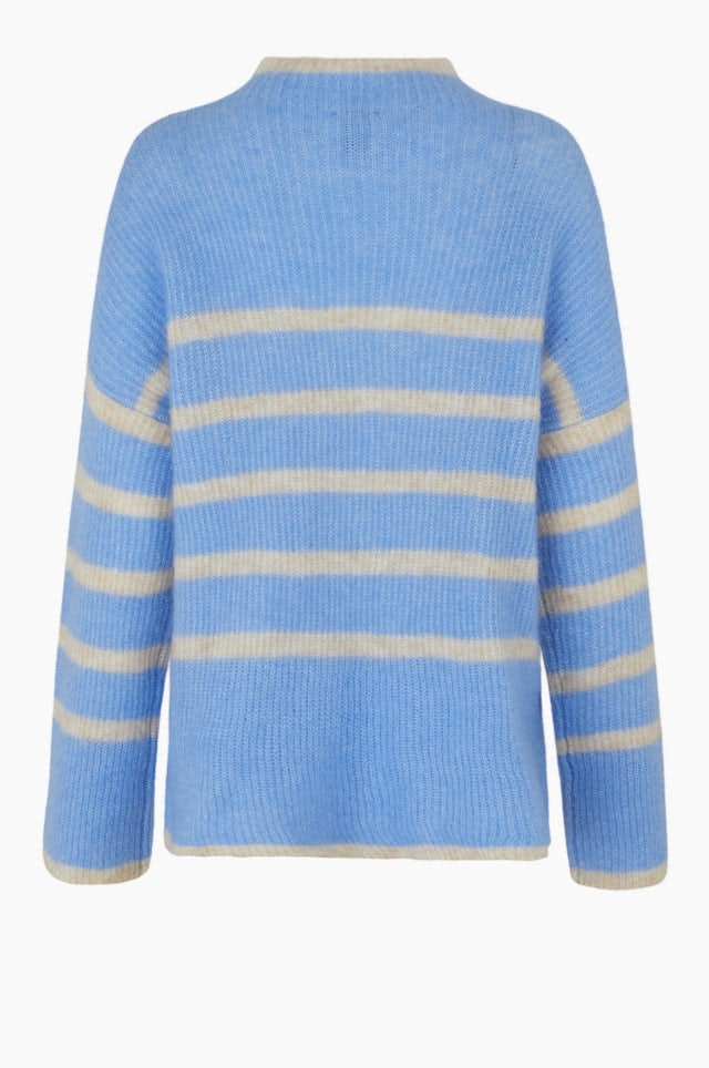 Ovalis Knit T-Neck - Cornflower Blue