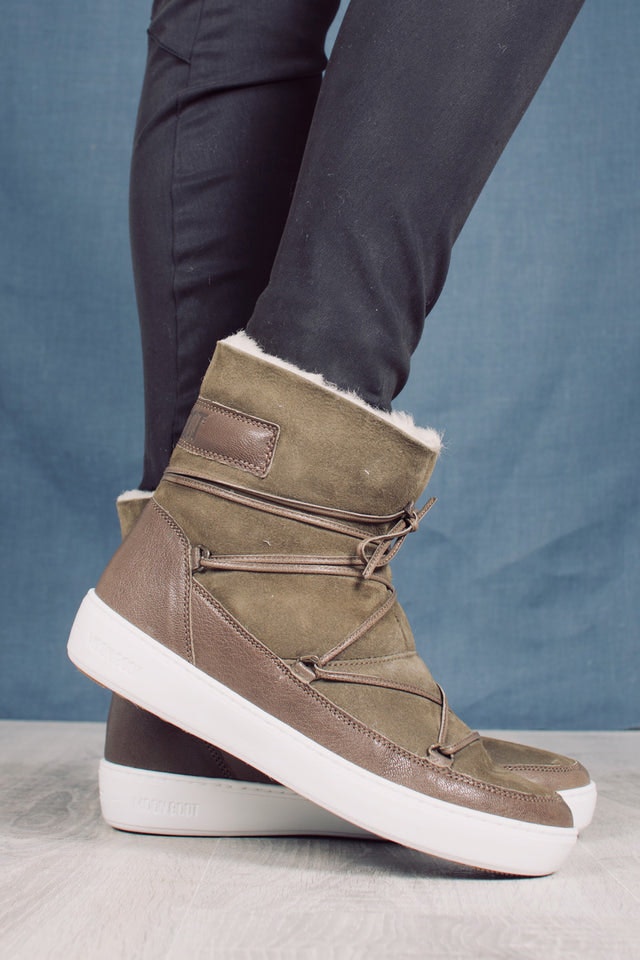 Moon Boot Puls Low Shearlin - Military Green - Moon Boot - Sko - VILLOID.no