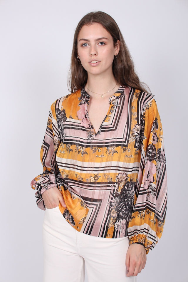 Valley LS Blouse - Inca Gold - Second Female - Bluser & Skjorter - VILLOID.no
