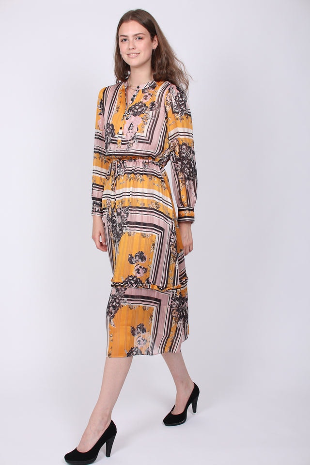 Valley LS Maxi Dress - Inca Gold - Second Female - Kjoler - VILLOID.no