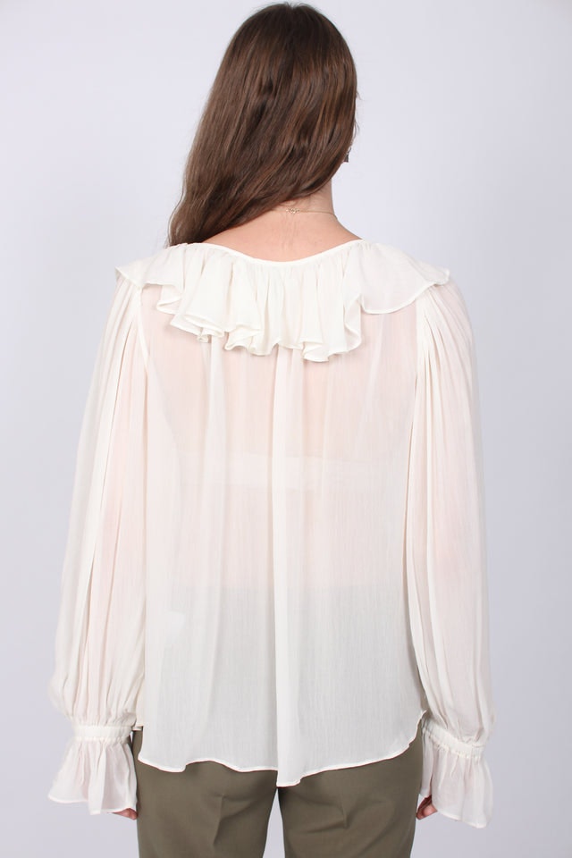 Michel Solid Blouse - Creme - Line of Oslo - Bluser & Skjorter - VILLOID.no