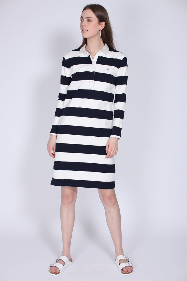 Striped Heavy Rugger Dress - Evening Blue - GANT - Kjoler - VILLOID.no