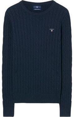Stretch Cotton Cable Crew - Evening blue - GANT - Gensere - VILLOID.no