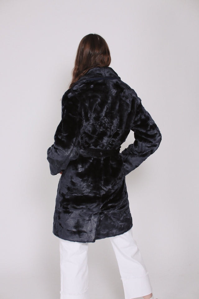 Barbara Faux Furcoat - Blue - Line of Oslo - Jakker - VILLOID.no