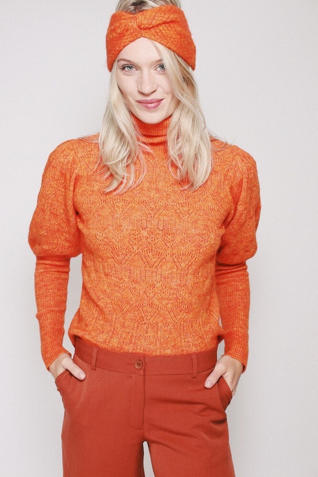 Pointelle Turtleneck - Firecracker - MAUD - Gensere - VILLOID.no