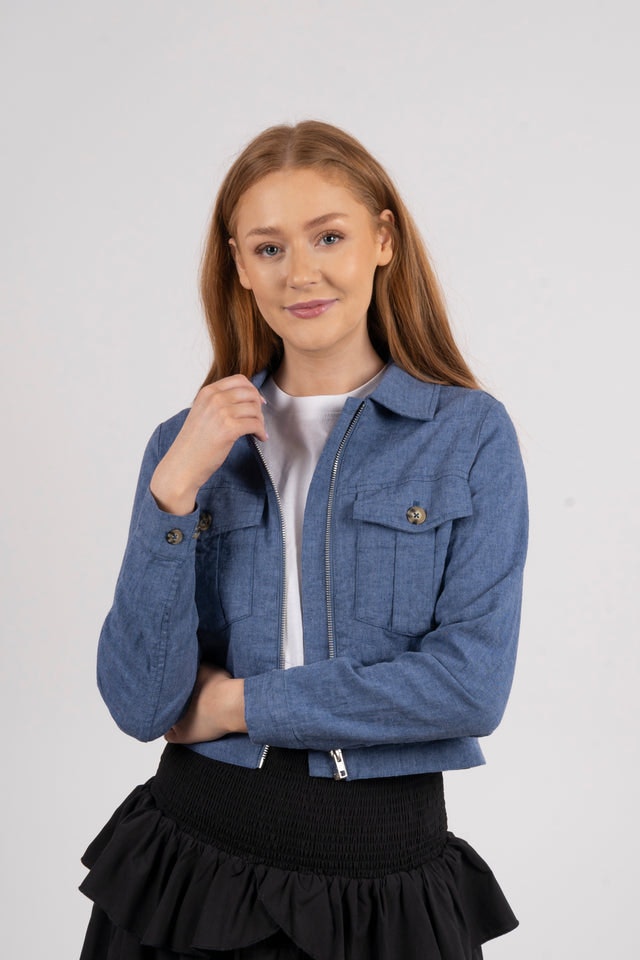 Cate Jacket - Mid Blue Melange