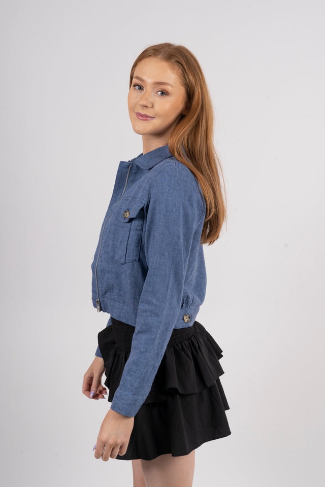 Cate Jacket - Mid Blue Melange