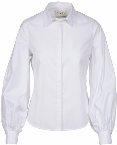 Balloon Sleeve Shirt - White - MAUD - Bluser & Skjorter - VILLOID.no