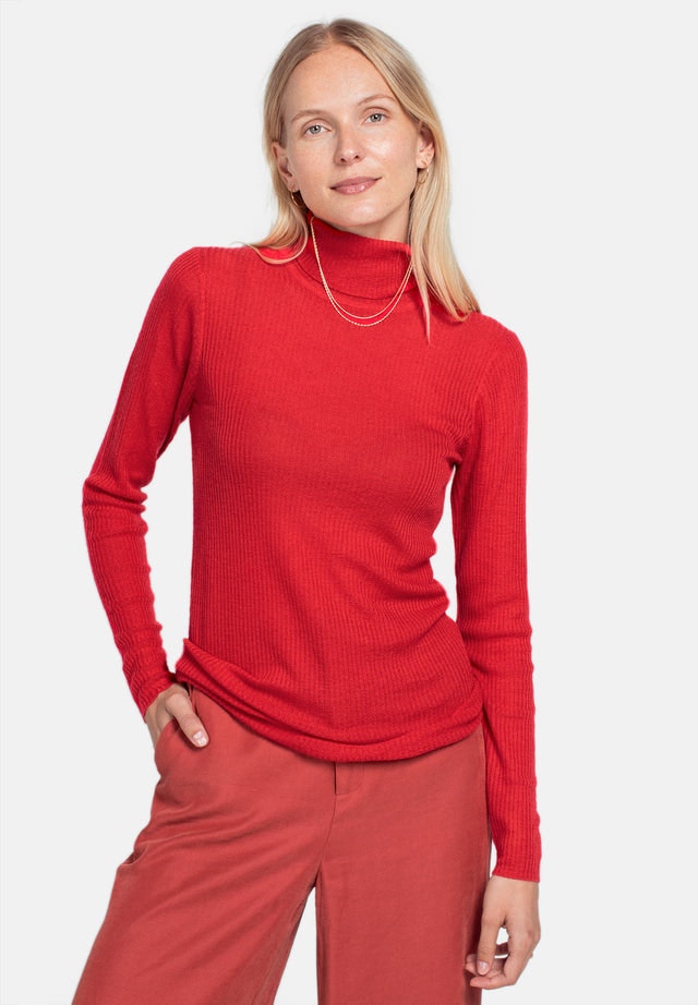 Wool Turtleneck - Red - Pierre Robert x Jenny Skavlan - Gensere - VILLOID.no