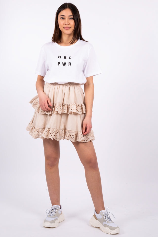Chloe Lace Skirt - Sand