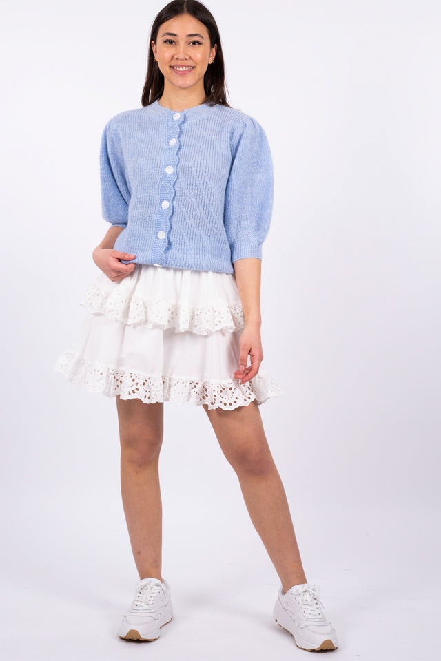 Scallop Ruffle Skirt - White