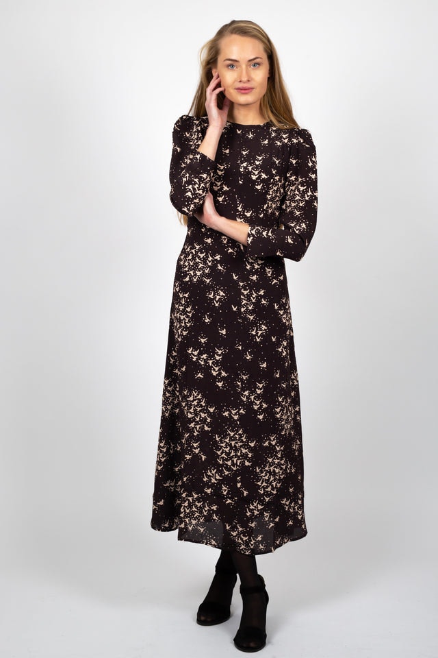 Nova Crepe Print - Rose Col Brown