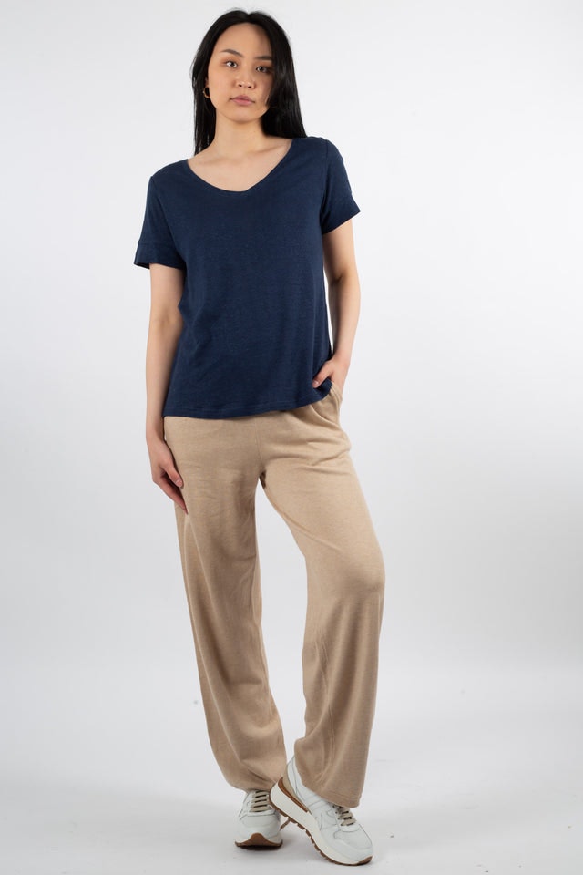 Lily V-neck Tee - Navy