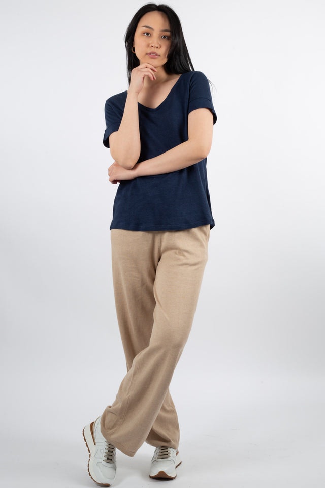 Lily V-neck Tee - Navy