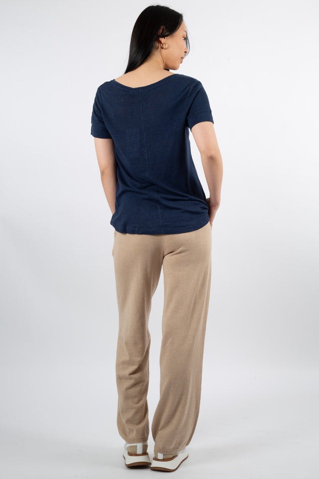 Lily V-neck Tee - Navy
