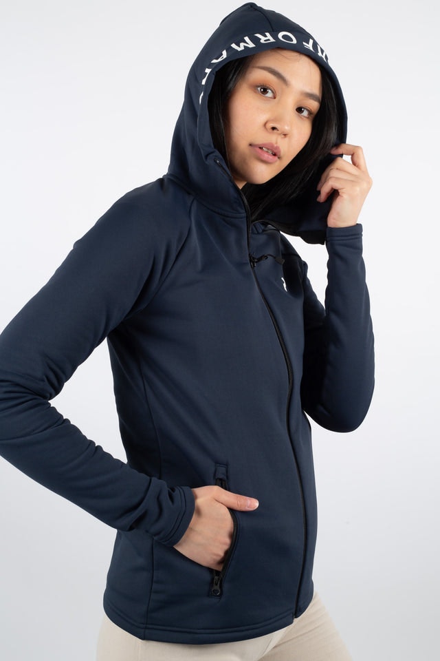 W Rider Zip Hood - Blue Shadow
