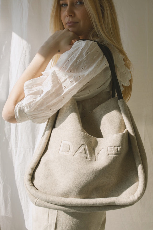 Day Woolen Small Shopper - Starfish Beige