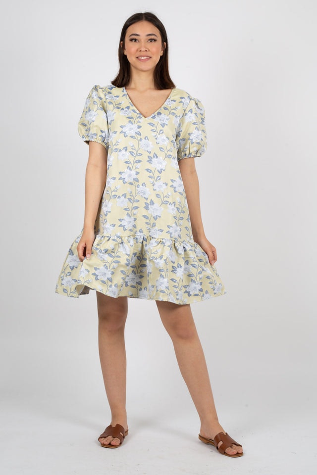 Fenya Dress Jacquard - Yellow Jacquard