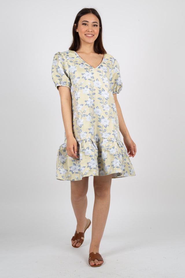 Fenya Dress Jacquard - Yellow Jacquard