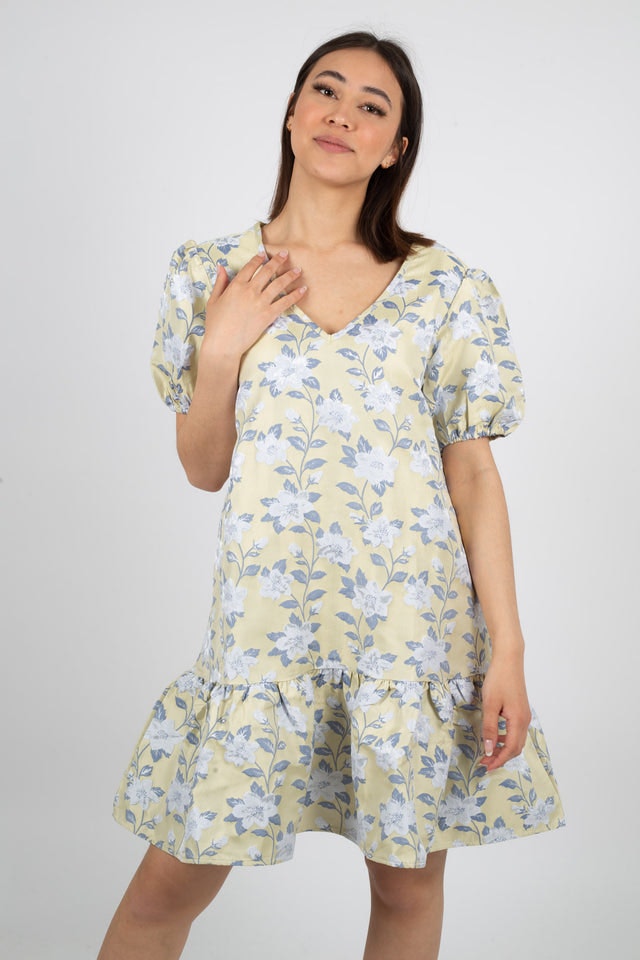 Fenya Dress Jacquard - Yellow Jacquard