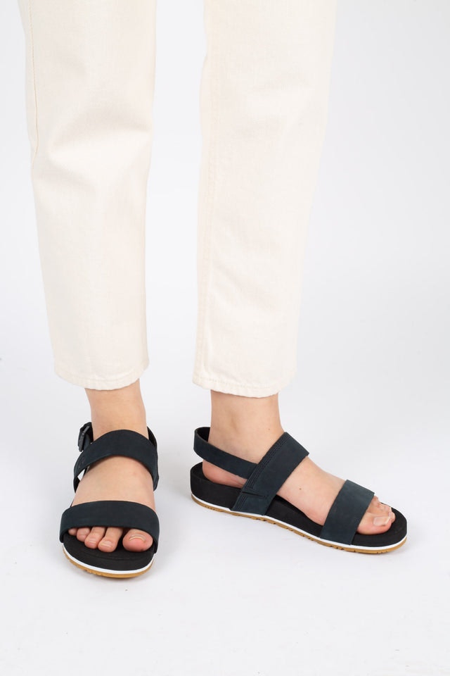 Malibu Waves 2 Band Sandal - Black Nubuck