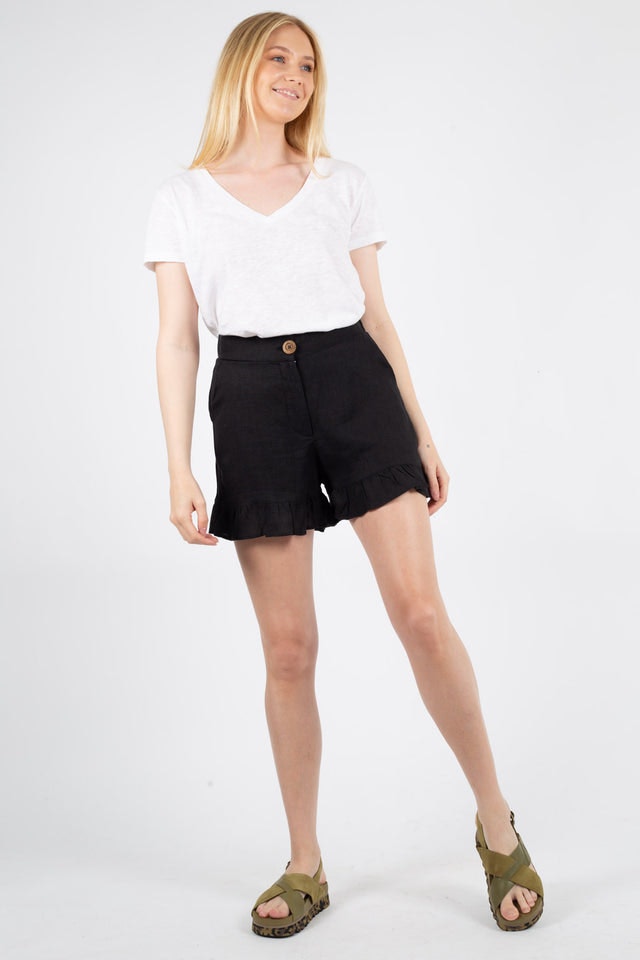 Mynthe Linen Shorts - Black