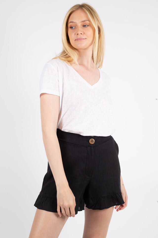 Mynthe Linen Shorts - Black