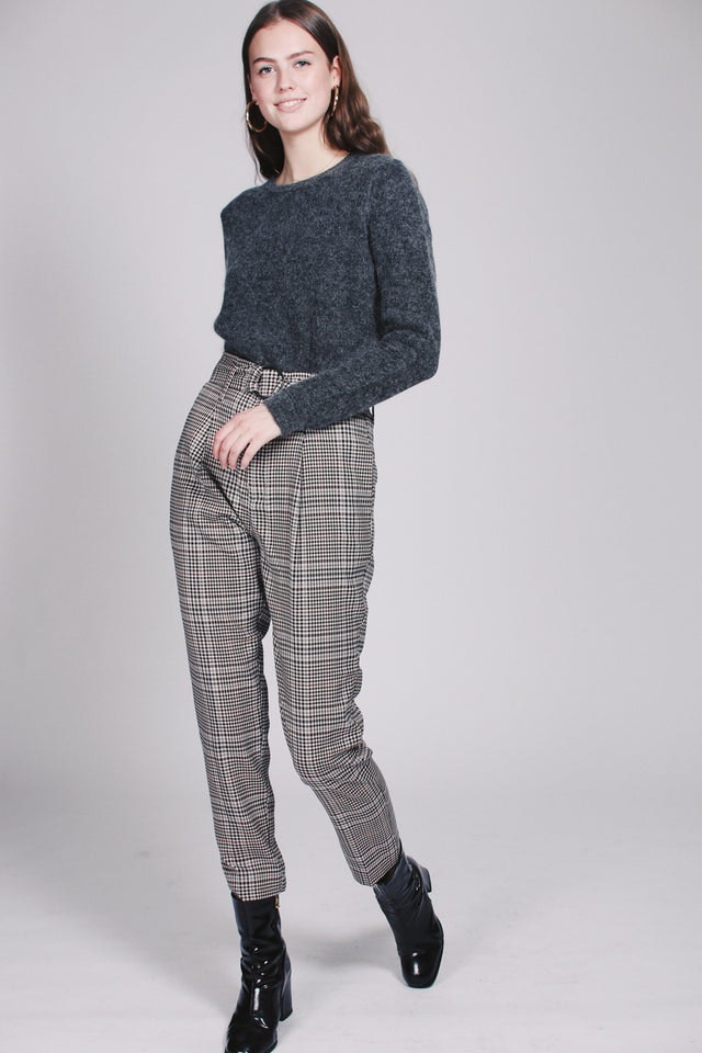 Brook Knit Raw O-neck - Dark Grey Melange - Second Female - Gensere - VILLOID.no