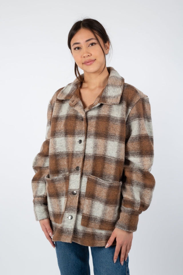 Viksa Jacket Wool - Brown Checks
