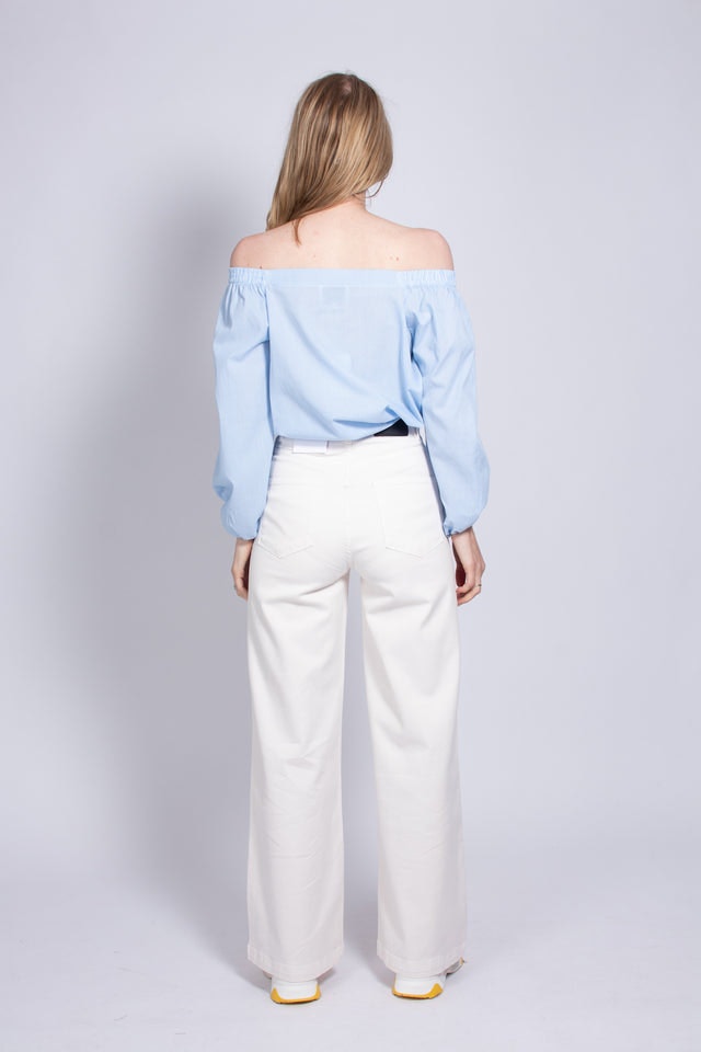 Veras No Shoulder Blouse - Little Boy Blue - Second Female - Bluser & Skjorter - VILLOID.no