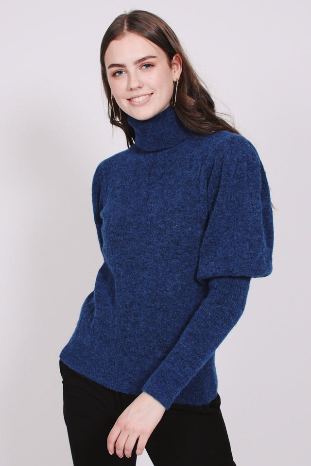 Pointelle turtle neck - Blue Nights - MAUD - Gensere - VILLOID.no