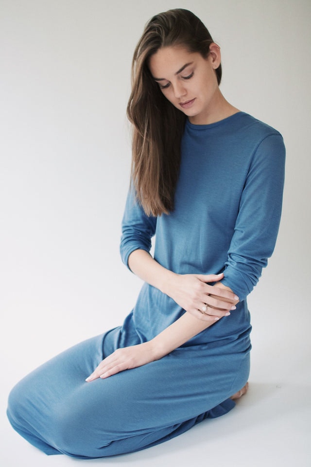 The Sweater Dress - Blue - AWAN - Loungewear - VILLOID.no
