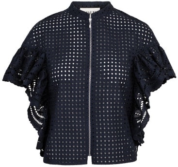 Zip Up Lace Top - Sky Captain - MAUD - T-skjorter & Topper - VILLOID.no